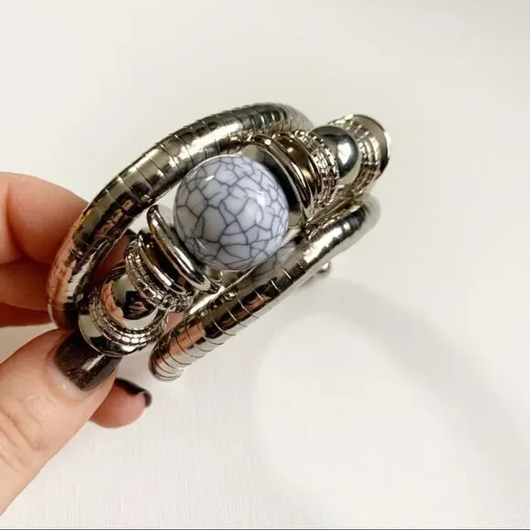 CHUNKY Coil Snake Statement Bracelet - Picture 3 of 5